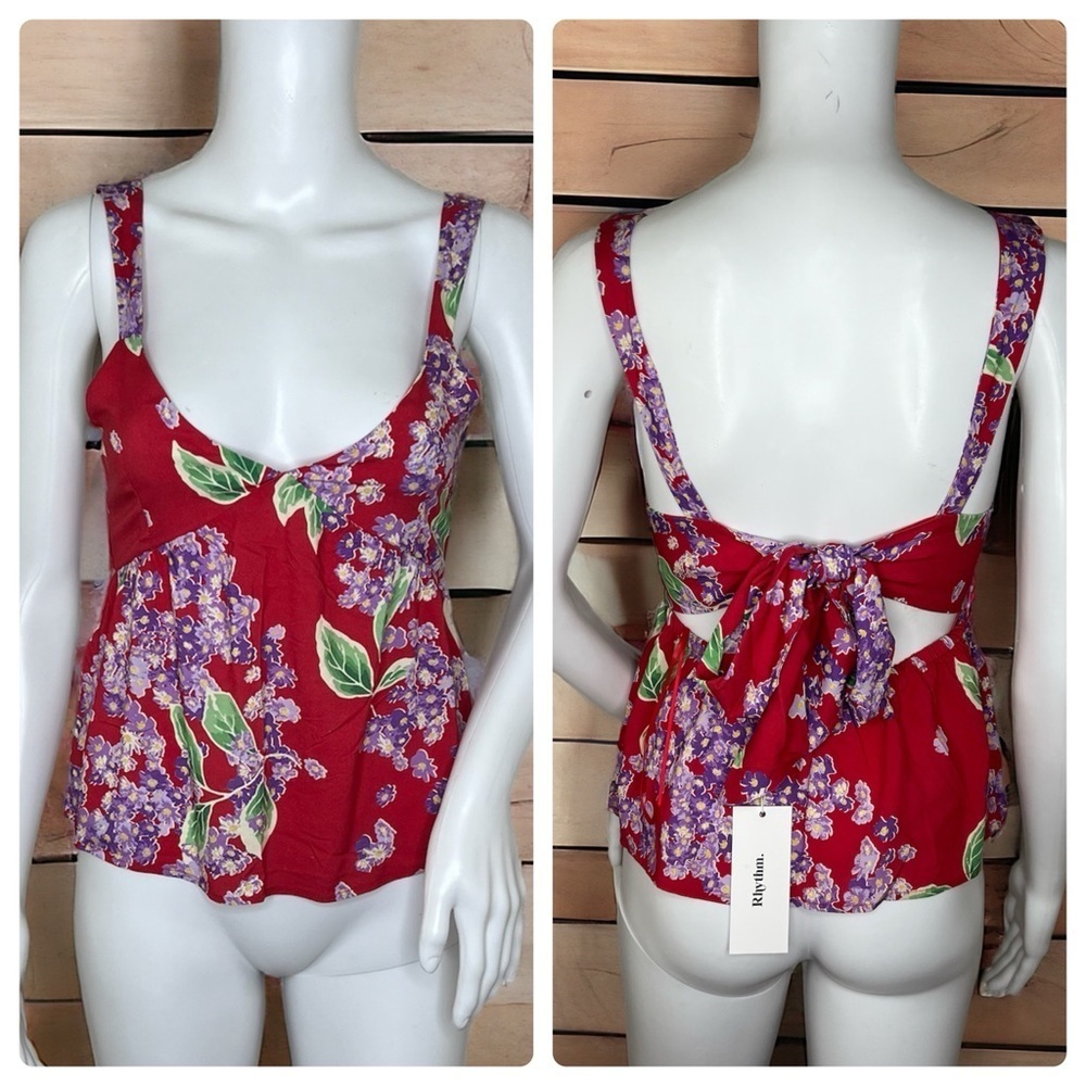 Rhythm Sexy Bohemian Isle Floral Tie Back Top